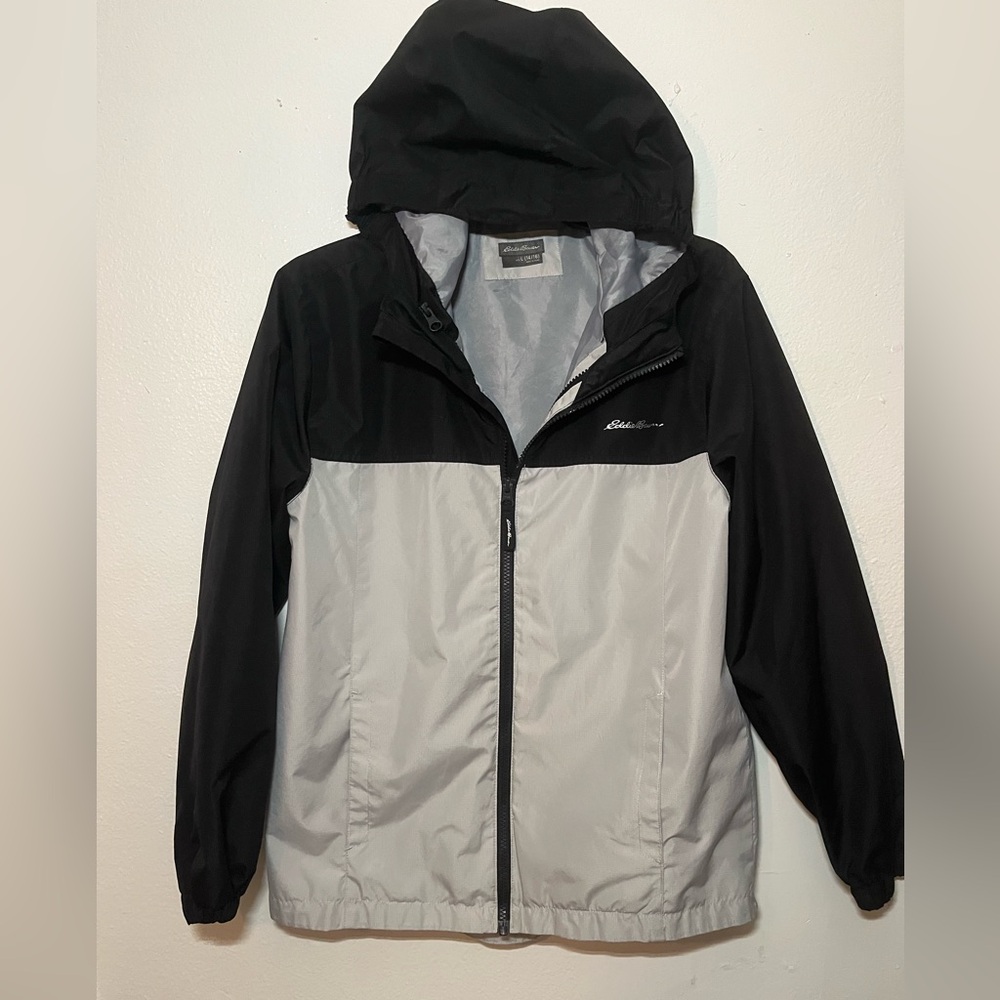 Eddie Bauer, black and gray windbreaker youth size 14/16